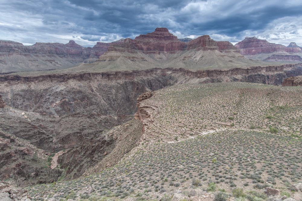 Grand Canyon, Tonto Platform, backpacking, storm, clouds, Arizona, Colorado River